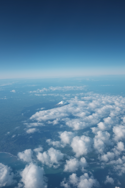 A photo taken of Mt Taranaki from an airplane